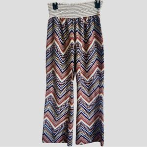Hippie Laundry Zigzag Chevron Patterned Wide-Leg Pants Lightweight Size Small